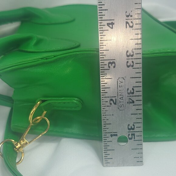 Kelly Green Leather Double Handle Handbag Purse with Crossbody strap small - Picture 7 of 10
